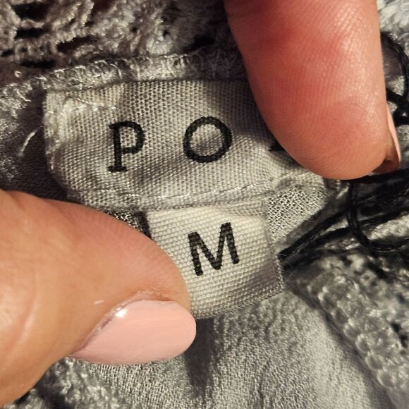 POL Womens Tank Top Silver Grey M Artisanal Core Boho Chic Romantic Core - Picture 9 of 14